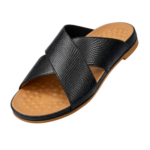 Black Leather Slipper